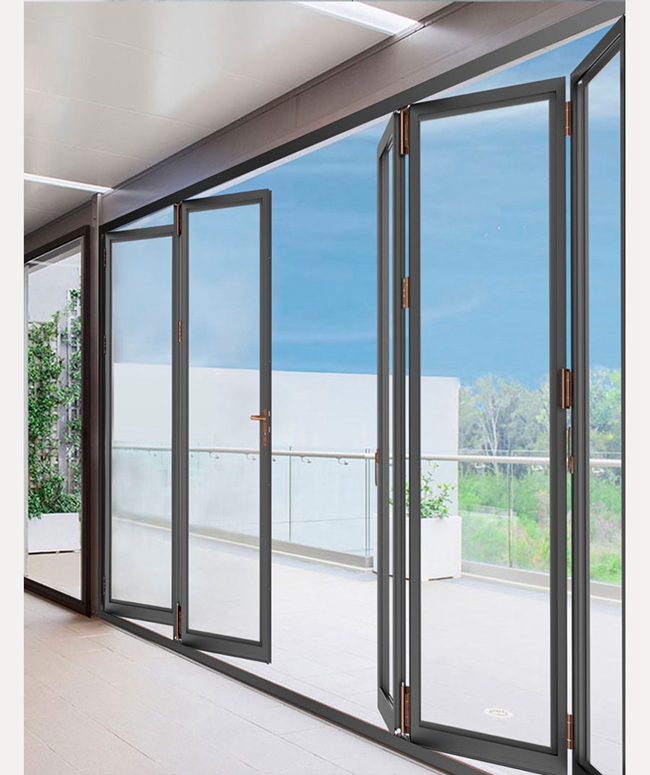 アルミニウム折る引き戸、ガラスBiの折目のドア、二重ガラス折れ戸、折るガラス窓およびdoorsSceneの塗布の図表2