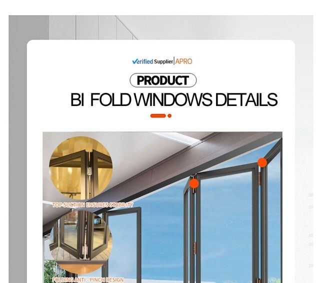 アルミニウムBiの折目の窓、frameless折るガラス窓、bi-fold窓