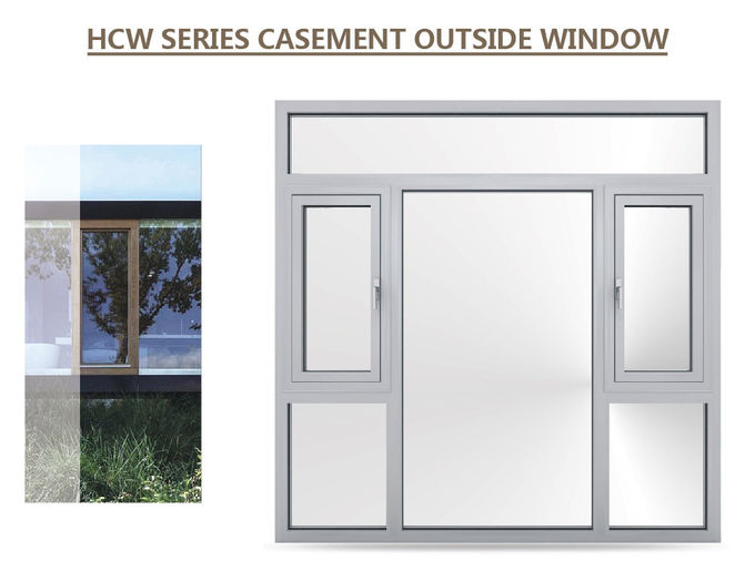 標準的な開き窓の窓のサイズ、映像のアルミニウム開き窓の窓、円形上の開き窓の窓